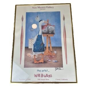Will Bullas The Artist Goose Framed Print 1996 New Masters Gallery Signed Poster